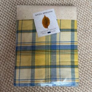 NET🤩NATURAL IMPRESSIONS LEMON TREE PLAID PATTERN OBLONG TABLECLOTH 60” x 102”